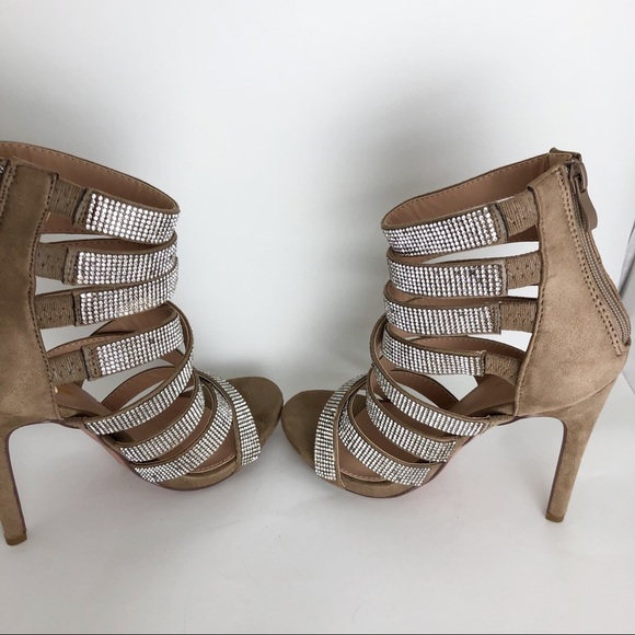 Glaze Womens Rhinestone Stap High Heels Size 7 - Picture 12 of 13